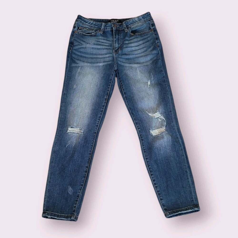 Judy Blue Angie Relaxed Fit Distressed Jeans Mid Rise Stretch JB8271 28x25